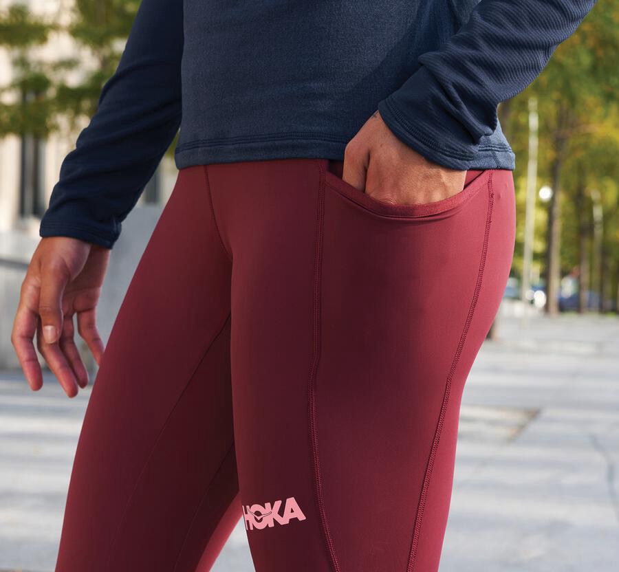 Hoka One One Pants Womens Brown - Performance Crop Tight - 23867PNFT